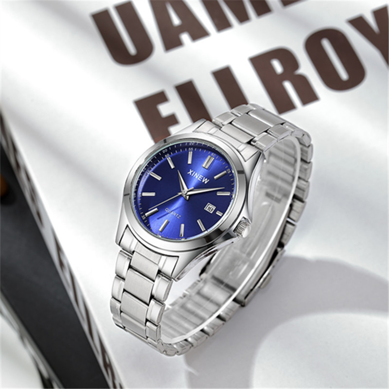 Fashionable Casual Stainless Steel Strap Calendar Quartz Watch - Image 2