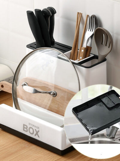 Tableware Storage Holders Kitchen Knife Plastic Storages Racks For Kitchen Convenience Cabinet Kitchen Gadgets