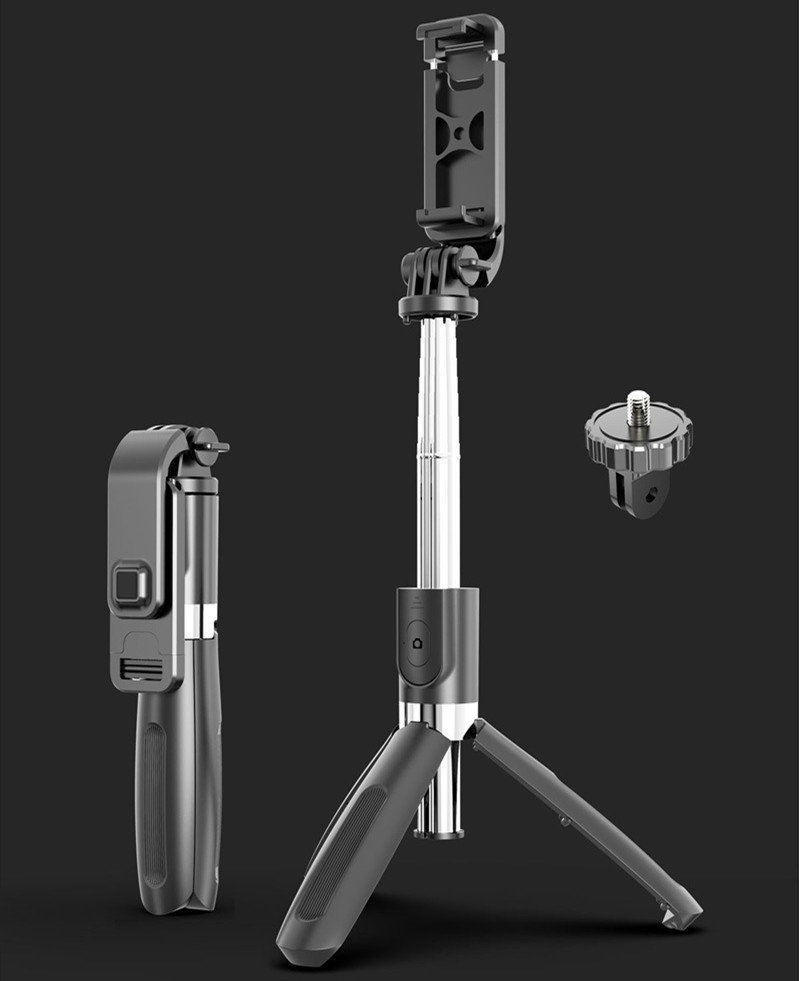 Compatible with Apple, Tripod Selfie Stick Mobile Universal Live Triangle Bracket One Bluetooth Selfie Artifact - Image 7