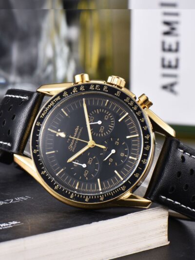 Business Mens 6-Hand Leather-Band Multi-Function Quartz Watch