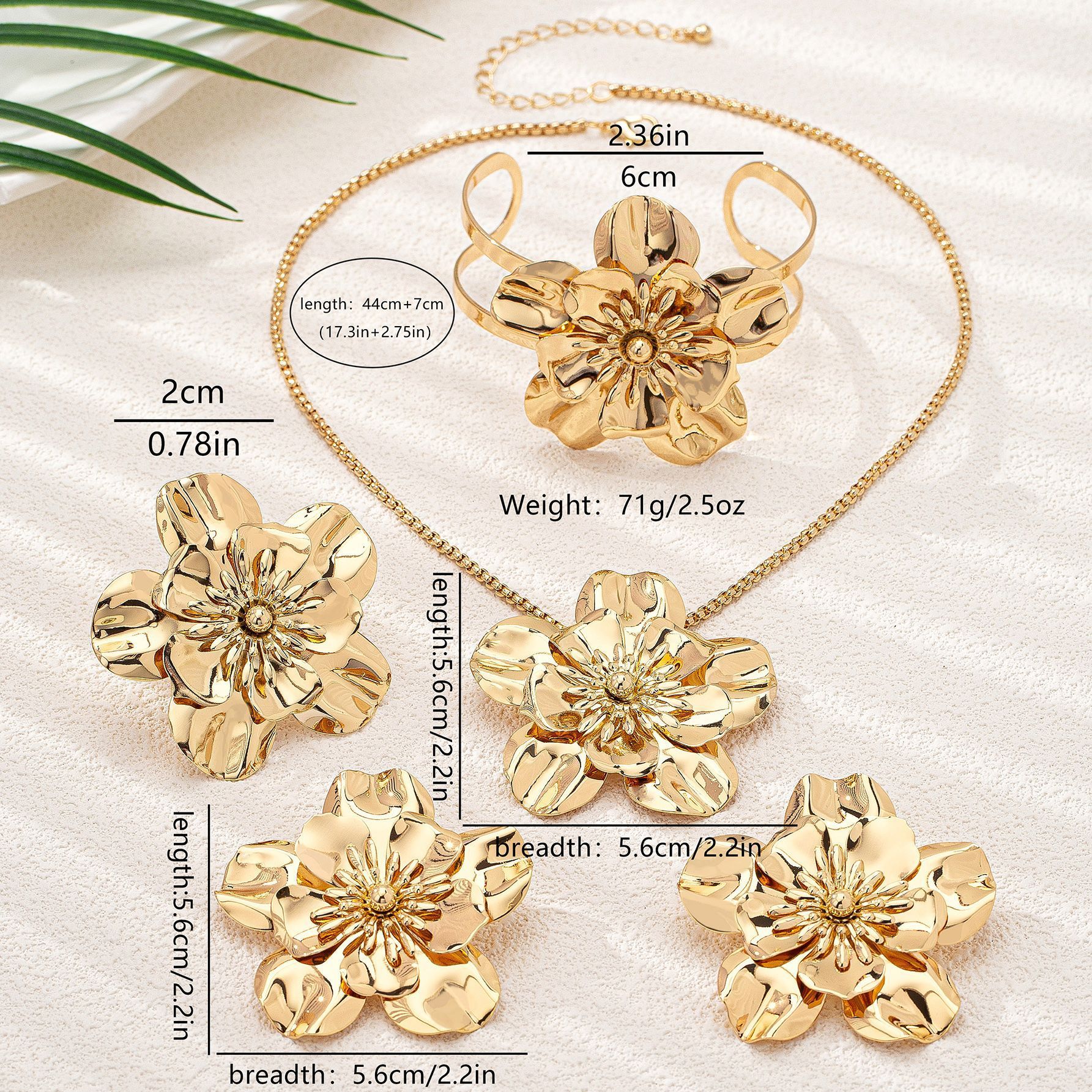Retro Personalized Flower Jewelry Set - Image 4