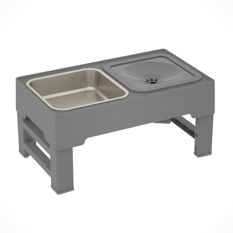 Dog Double Bowls Stainless Stand Adjustable Height Pets Feeding Dish Bowl Big Dog Elevated Food Water Feeders For Dogs Pet Products - Image 3