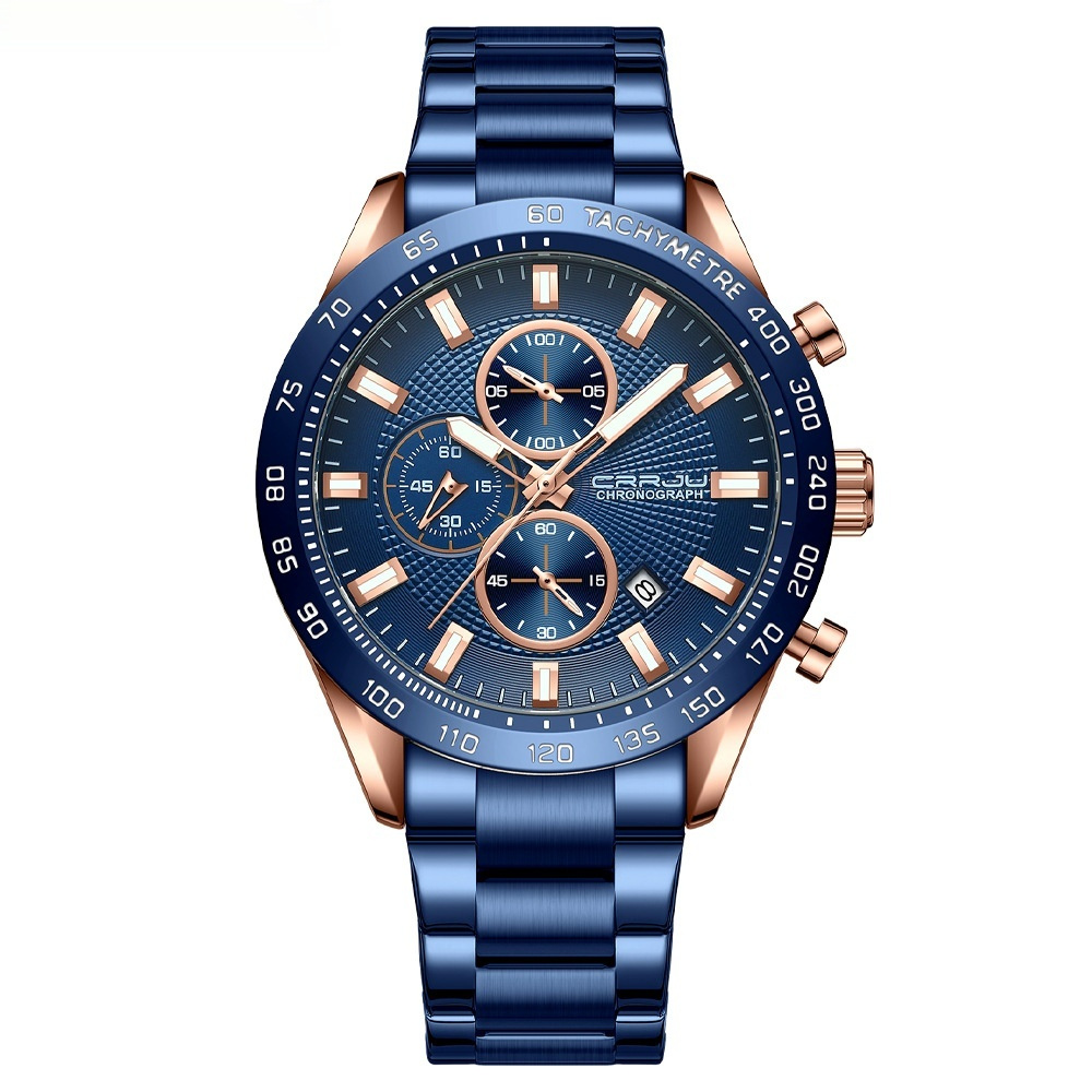 Mens Waterproof Steel-band Six-hand Watch - Image 4