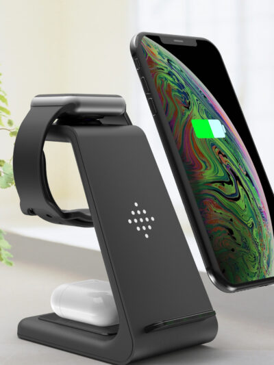 3 In 1 Fast Charging Station Wireless Charger Stand Wireless Quick Charge Dock For Phone Holder