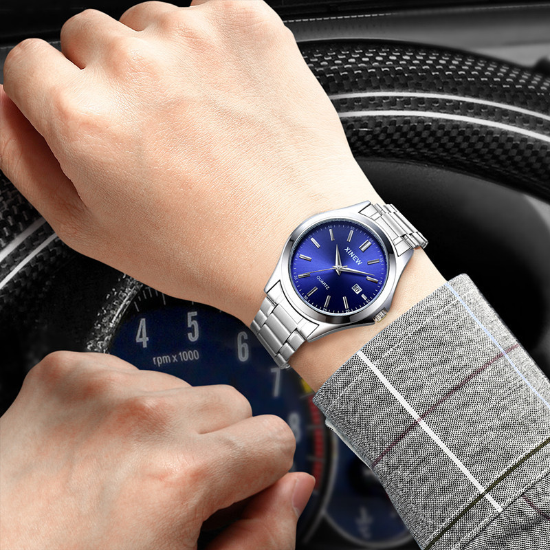 Fashionable Casual Stainless Steel Strap Calendar Quartz Watch - Image 3