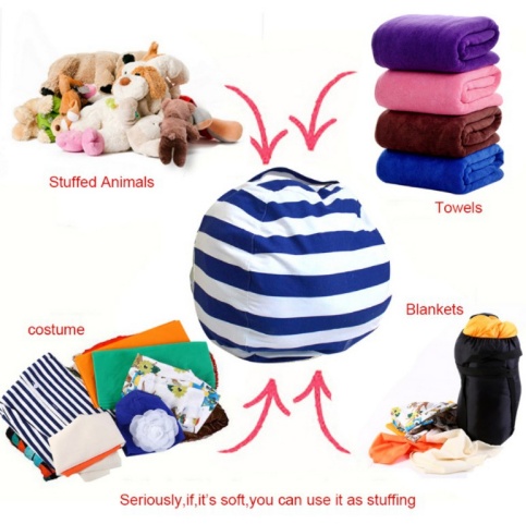 Large children's plush toy pouch storage of household items large-capacity ball with zipper - Image 3
