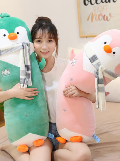 Cute companion doll soft long pillow bed accompany you to sleep with penguin pinch leg gifts for girls