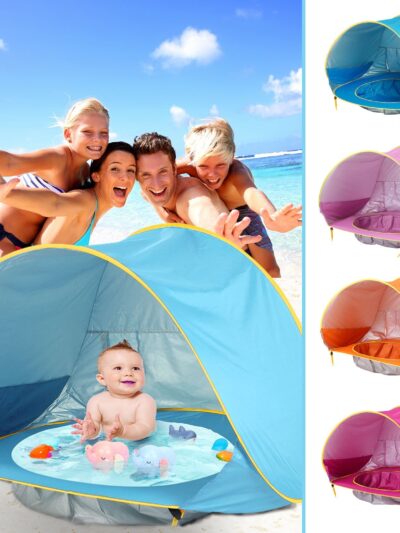 Baby Beach Tent Kids Outdoor Camping Easy Fold Up Waterproof  Up Sun Awning Tent UV-protecting