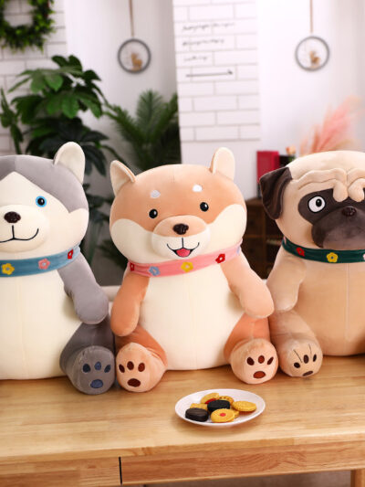 Three Dogs Plush Toys Children Girls Gifts Husky Shar Pei Pillow Grabbing Machine Doll