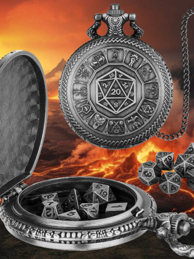 Creative Retro Metal Center Dice Set, Steampunk Pocket Case, Equipped With 7 Mini DND Game Polyhedral Metal Dice, Enhancing RPG Gaming Experience, Providing Collectible Gifts For Board Game Players