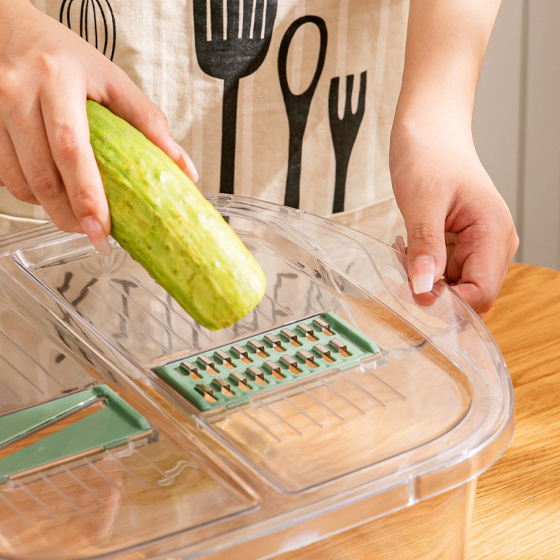 New Double Deck Drain Basket Household Storage With Cover Kitchen Tools Gadgets - Image 4