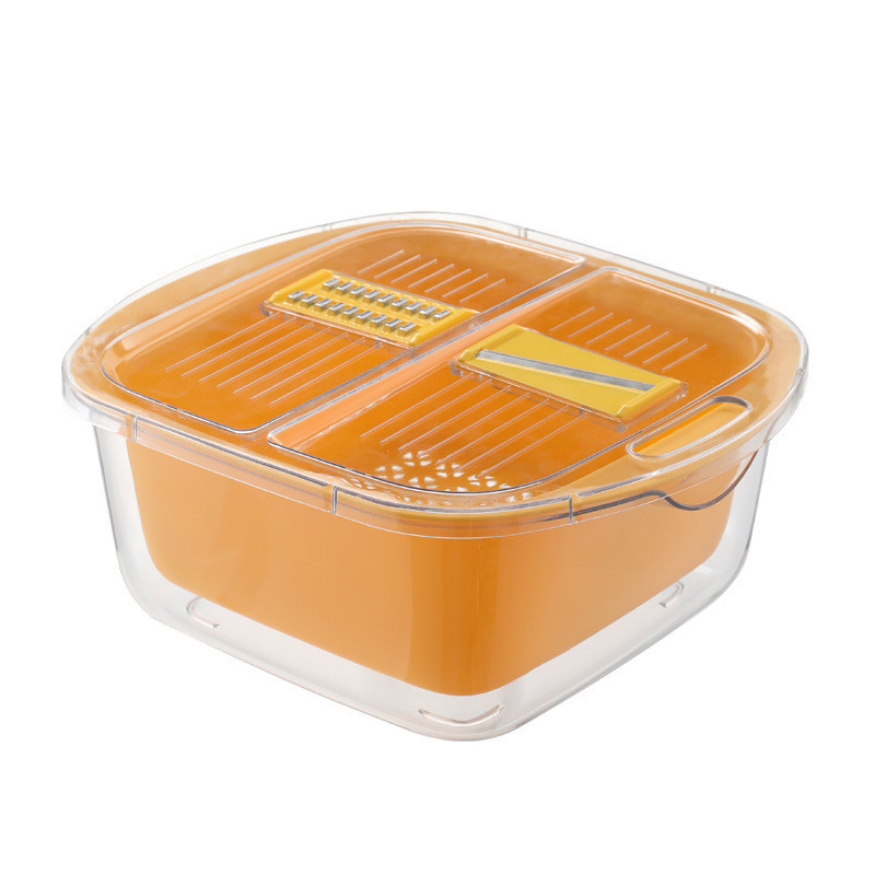 New Double Deck Drain Basket Household Storage With Cover Kitchen Tools Gadgets - Image 6
