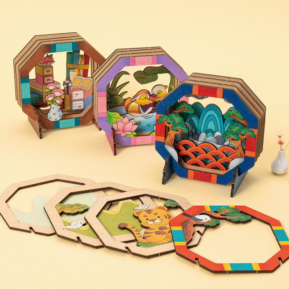 Creative Handmade Wooden Ornaments Night Light Interactive Toys Gifts - Image 8