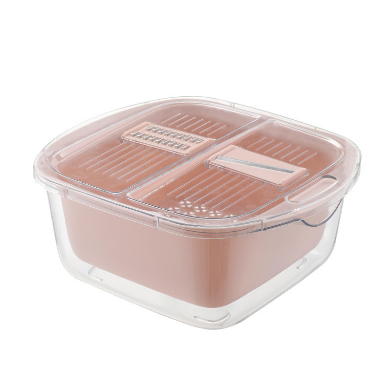 New Double Deck Drain Basket Household Storage With Cover Kitchen Tools Gadgets - Image 8
