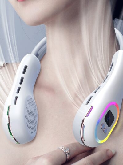 Silent Mini Usb Bladeless Ambience Light Hanging Neck Fan Summer Gadgets