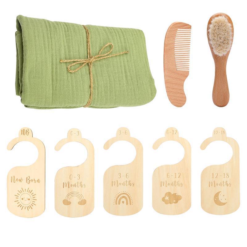 Baby Born Gift Set Wool Brush Baby Skin-friendly Bath Towel Baby One Month Old One Hundred Days Gift Box - Image 8