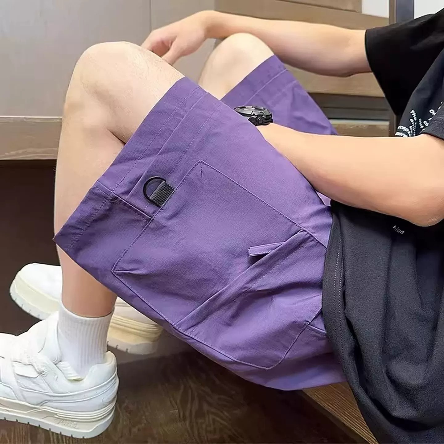 Mens Athletic Shorts American-style Vintage Casual - Image 2
