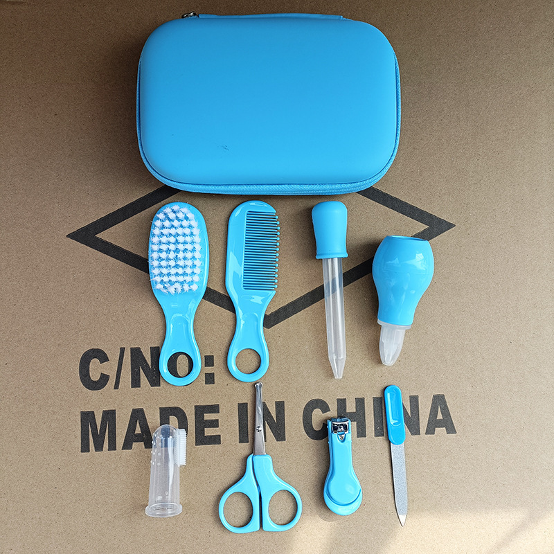 Cross-border Maternal And Infant Products 8piece Set Of Nail Clippers For Children And Babies Including Combs Brushes Nasal Aspirators In EVA Packaging - Image 3