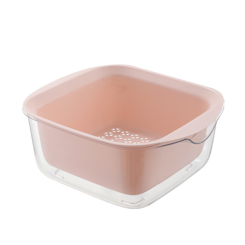 New Double Deck Drain Basket Household Storage With Cover Kitchen Tools Gadgets - Image 5