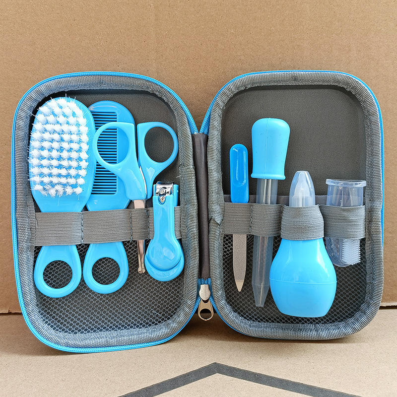 Cross-border Maternal And Infant Products 8piece Set Of Nail Clippers For Children And Babies Including Combs Brushes Nasal Aspirators In EVA Packaging - Image 2