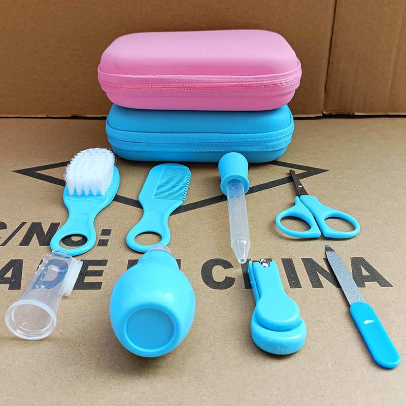 Cross-border Maternal And Infant Products 8piece Set Of Nail Clippers For Children And Babies Including Combs Brushes Nasal Aspirators In EVA Packaging - Image 4