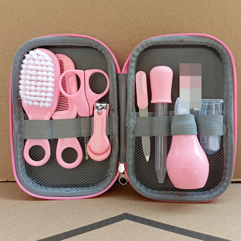 Cross-border Maternal And Infant Products 8piece Set Of Nail Clippers For Children And Babies Including Combs Brushes Nasal Aspirators In EVA Packaging