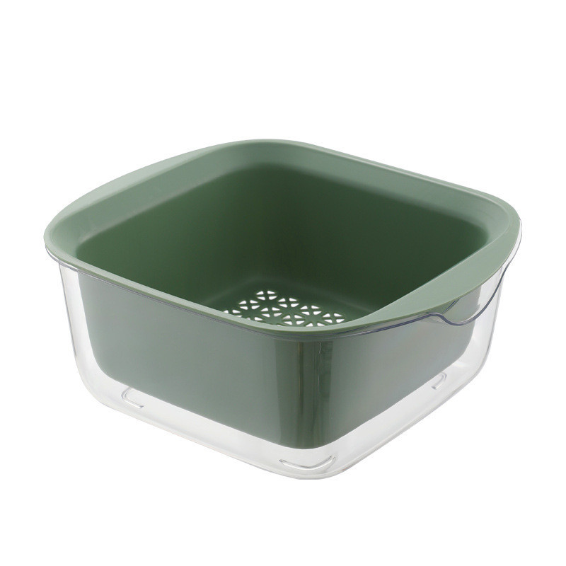 New Double Deck Drain Basket Household Storage With Cover Kitchen Tools Gadgets - Image 10