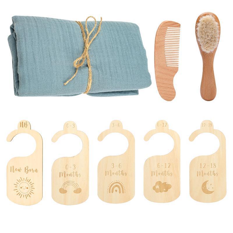Baby Born Gift Set Wool Brush Baby Skin-friendly Bath Towel Baby One Month Old One Hundred Days Gift Box - Image 2